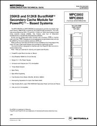 MPC2003SG50 datasheet: 256KB and 512KB burstRAM secondary cache module MPC2003SG50