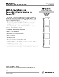 MPC2001SG15 datasheet: 256KB asynchronous secondary cache module MPC2001SG15