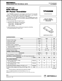 TPV8200B datasheet: NPN silicon RF power transistor TPV8200B
