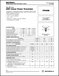 TPV598 datasheet: UHF linear power transistor TPV598