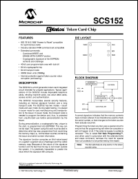 SCS152-I/W datasheet: Keeloq token card chip SCS152-I/W