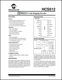 HCS512-I/P datasheet: Keeloq code hopping decoder HCS512-I/P