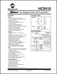 HCS410-/SN datasheet: Keeloq code hopping encoder and transponder HCS410-/SN