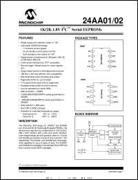 24AA01-/SN datasheet: 1K 2.5V I2C EEPROM 24AA01-/SN