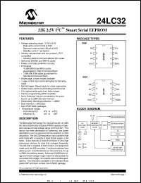 24LC32-/P datasheet: 32K 2.5V I2C smart EEPROM 24LC32-/P