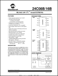 24C08B-E/SN datasheet: 8K 5.0V I2C EEPROM 24C08B-E/SN