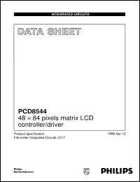 PCD8544U/2/F1 datasheet: 48 x 84 pixels matrix LCD controller/driver PCD8544U/2/F1