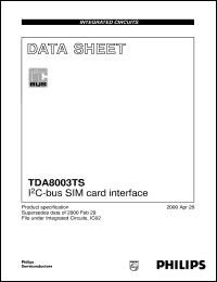 TDA8003TS/C1 datasheet: IC-bus SIM card interface TDA8003TS/C1