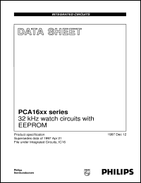 PCA1601U/10/F2 datasheet: 32 kHz watch circuits with EEPROM PCA1601U/10/F2