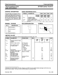 BTA204-600C datasheet: Three quadrant triacs high commutation BTA204-600C