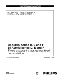 BTA204S-600E datasheet: Three quadrant triacs guaranteed commutation BTA204S-600E