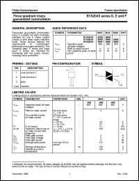 BTA204X-600E datasheet: Three quadrant triacs guaranteed commutation BTA204X-600E