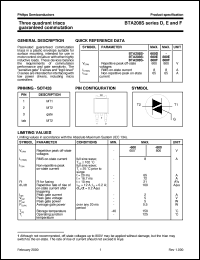 BTA208SseriesE datasheet: Three quadrant triacs guaranteed commutation BTA208SseriesE