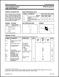 BTA212-600B datasheet: Three quadrant triacs high commutation BTA212-600B