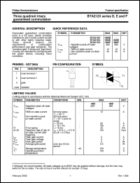 BTA212X-600D datasheet: Three quadrant triacs guaranteed commutation BTA212X-600D