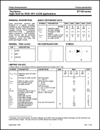 BT168B datasheet: Thyristors logic level for RCD/GFI applications BT168B