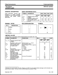 BTA151-500R datasheet: Thyristors sensitive gate BTA151-500R