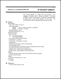 S-1810CF datasheet: CMOS 8-bit 1-chip microcomputer S-1810CF