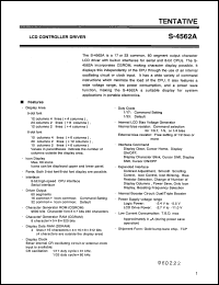 S-4562A datasheet: LCD controller-driver S-4562A