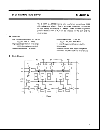 S-4601A datasheet: 64-bit thermal head driver S-4601A