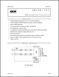 AK130 datasheet: Integrated transceiver AK130
