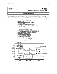 AK4352 datasheet: 2V & low power multi-bit DAC AK4352