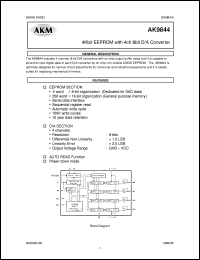 AK9844F datasheet: 4Kbit EEPROM with 4ch 8bit D/A converter AK9844F