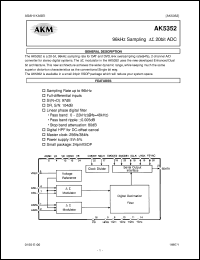 AK5352-VF datasheet: Sampling 20 bit ADC AK5352-VF