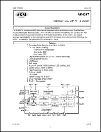 AK4317-VF datasheet: 18 bit  SCF DAC with ATT & MIXER AK4317-VF