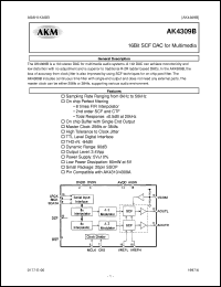 AK4309BVM datasheet: 16 bit  SCF DAC for multimedia AK4309BVM