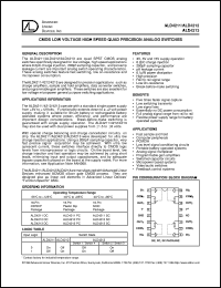 ALD4211DC datasheet: CMOS low voltage high speed quad precision analog switche ALD4211DC