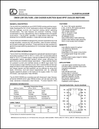 ALD4201MDC datasheet: CMOS low voltage,low charge injection SPST analog switche ALD4201MDC