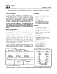 ALD4201DC datasheet: CMOS low voltage,low charge injection SPST analog switche ALD4201DC