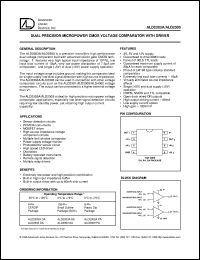 ALD2303ADA datasheet: Dual precision micropower CMOS voltage comparator with driver ALD2303ADA