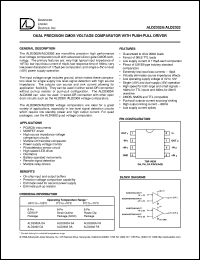 ALD2302PA datasheet: Dual precision CMOS voltage comparator with push-pull driver ALD2302PA