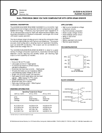 ALD2301DA datasheet: Dual precision CMOS voltage comparator with open drain driver ALD2301DA