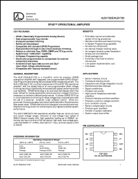 ALD1722DA datasheet: Operational amplifier ALD1722DA