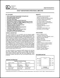 ALD1721EPA datasheet: Micropower operational amplifier ALD1721EPA