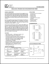 ALD1502PA datasheet: Single/dual precision high speed micropower timer ALD1502PA
