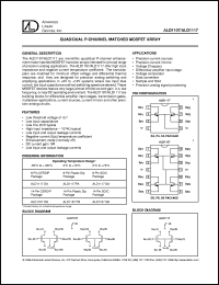 ALD1117PA datasheet: Quad/dual P-channel matched mosfet array ALD1117PA