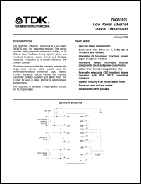 78Q8392L-28CH datasheet: Low power enthernet coaxial transceiver 78Q8392L-28CH