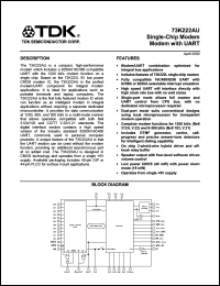 73K222AU-IP datasheet: Single-chip modem with UART 73K222AU-IP