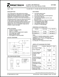 EZ1588CT-3.3 datasheet: 3.3 V 2.0 AMP low dropout positive voltage regulator EZ1588CT-3.3