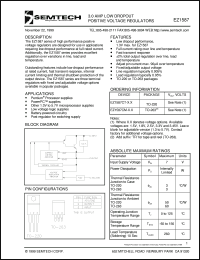 EZ1587CT-2.5 datasheet: 2.5V 3.0 AMP low dropout positive voltage regulator EZ1587CT-2.5