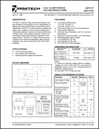 EZ1117CM-2.5.TR datasheet: 2.5V 0.8 & 1.0 AMP positive voltage regulator EZ1117CM-2.5.TR