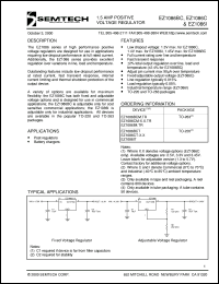 EZ1086BCT datasheet: Adjustable 1.5AMP  positive voltage regulator EZ1086BCT