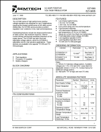 EZ1085BCMTR datasheet: Adjustable 3.0AMP  positive voltage regulator EZ1085BCMTR