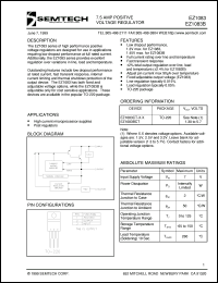 EZ1083CT-1.5 datasheet: 1.5V 7.5AMP  positive voltage regulator EZ1083CT-1.5