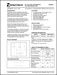 SC5203CSKTR datasheet: Adjustable 80mA ultra low dropout, low noise micropower linear regulator SC5203CSKTR