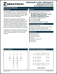 SMDA05CN-5TE datasheet: Bidirectional TVS array SMDA05CN-5TE